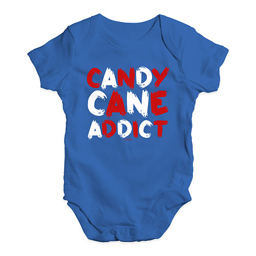 Funny Infant Baby Bodysuit Candy Cane Addict Baby Unisex Baby Grow Bodysuit 18 - 24 Months Royal Blue