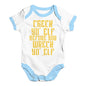 Babygrow Baby Romper Check Yo Elf Baby Unisex Baby Grow Bodysuit 6 - 12 Months White Blue Trim