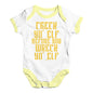 Baby Grow Baby Romper Check Yo Elf Baby Unisex Baby Grow Bodysuit New Born White Yellow Trim