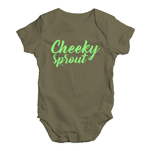 Funny Infant Baby Bodysuit Onesies Cheeky Sprout Baby Unisex Baby Grow Bodysuit 12 - 18 Months Khaki