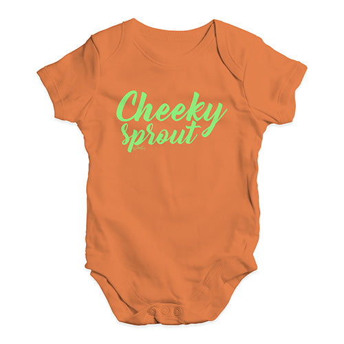 Babygrow Baby Romper Cheeky Sprout Baby Unisex Baby Grow Bodysuit 0 - 3 Months Orange