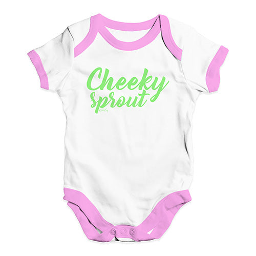 Funny Baby Onesies Cheeky Sprout Baby Unisex Baby Grow Bodysuit 0 - 3 Months White Pink Trim