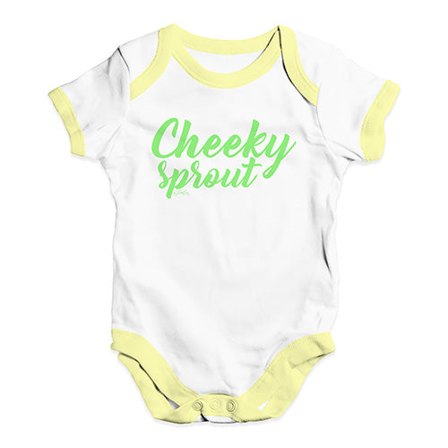 Funny Baby Bodysuits Cheeky Sprout Baby Unisex Baby Grow Bodysuit 3 - 6 Months White Yellow Trim