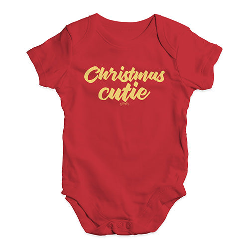 Babygrow Baby Romper Christmas Cutie Baby Unisex Baby Grow Bodysuit New Born Red