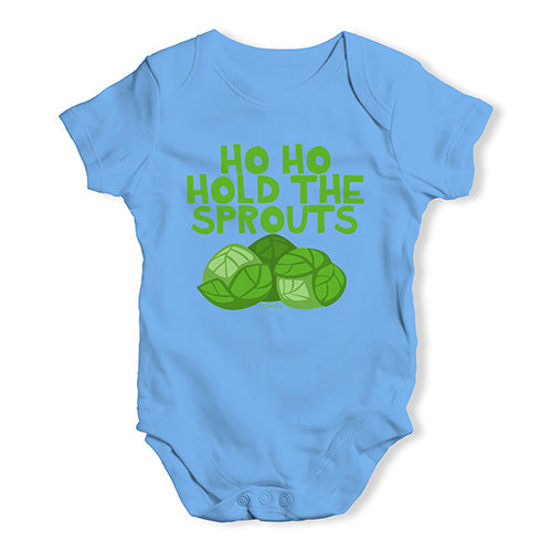 Baby Grow Baby Romper Hold The Sprouts Baby Unisex Baby Grow Bodysuit 0 - 3 Months Blue