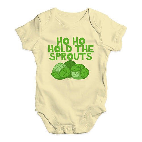 Babygrow Baby Romper Hold The Sprouts Baby Unisex Baby Grow Bodysuit 3 - 6 Months Lemon