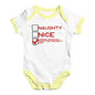 Babygrow Baby Romper Hoping Rudolph Eats The Naughty List Baby Unisex Baby Grow Bodysuit 6 - 12 Months White Yellow Trim