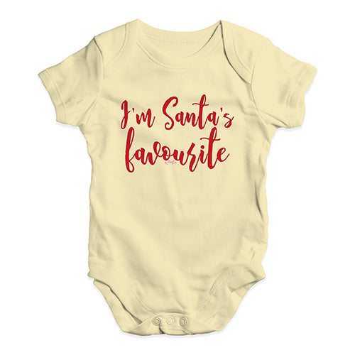 Baby Onesies I'm Santa's Favourite Baby Unisex Baby Grow Bodysuit New Born Lemon