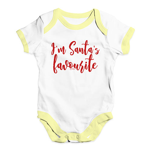 Baby Boy Clothes I'm Santa's Favourite Baby Unisex Baby Grow Bodysuit 12 - 18 Months White Yellow Trim