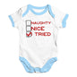 Funny Baby Bodysuits Naughty Nice I Tried Baby Unisex Baby Grow Bodysuit 6 - 12 Months White Blue Trim