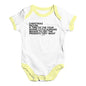 Bodysuit Baby Romper Christmas Description Baby Unisex Baby Grow Bodysuit 12 - 18 Months White Yellow Trim