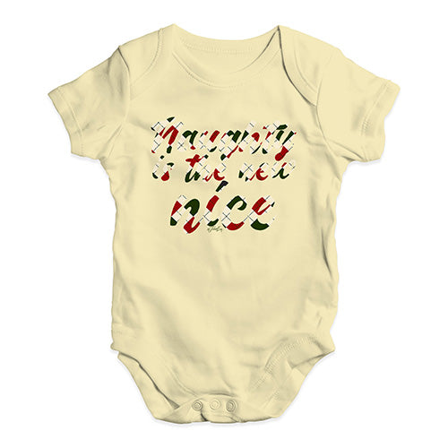 Funny Baby Clothes Naughty Is The New Nice Baby Unisex Baby Grow Bodysuit 12 - 18 Months Lemon