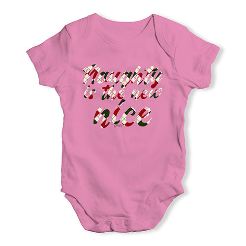 Baby Onesies Naughty Is The New Nice Baby Unisex Baby Grow Bodysuit New Born Pink