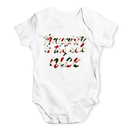 Baby Grow Baby Romper Naughty Is The New Nice Baby Unisex Baby Grow Bodysuit 3 - 6 Months White