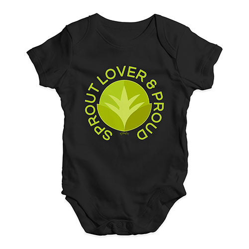 Baby Girl Clothes Sprout Lover And Proud Baby Unisex Baby Grow Bodysuit 0 - 3 Months Black