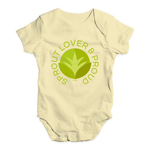 Bodysuit Baby Romper Sprout Lover And Proud Baby Unisex Baby Grow Bodysuit 0 - 3 Months Lemon