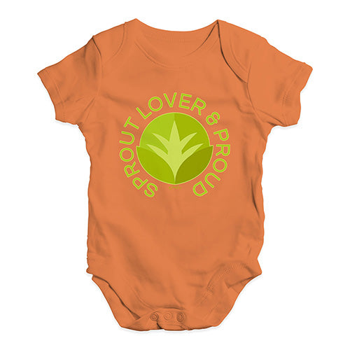 Funny Baby Clothes Sprout Lover And Proud Baby Unisex Baby Grow Bodysuit 0 - 3 Months Orange