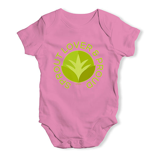Baby Grow Baby Romper Sprout Lover And Proud Baby Unisex Baby Grow Bodysuit 0 - 3 Months Pink