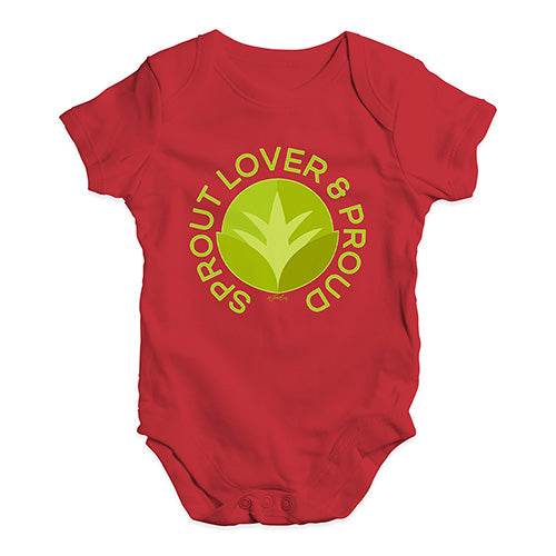 Funny Infant Baby Bodysuit Onesies Sprout Lover And Proud Baby Unisex Baby Grow Bodysuit 0 - 3 Months Red