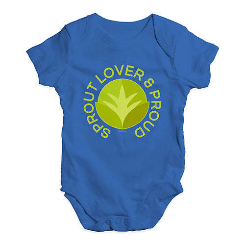 Bodysuit Baby Romper Sprout Lover And Proud Baby Unisex Baby Grow Bodysuit 3 - 6 Months Royal Blue