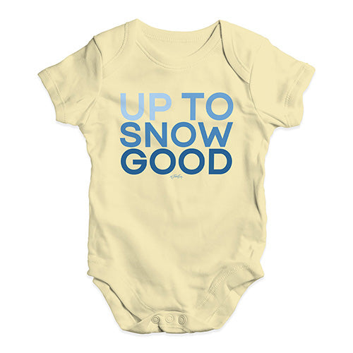 Babygrow Baby Romper Up To Snow Good Baby Unisex Baby Grow Bodysuit 0 - 3 Months Lemon
