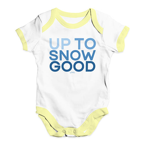 Funny Baby Bodysuits Up To Snow Good Baby Unisex Baby Grow Bodysuit 18 - 24 Months White Yellow Trim