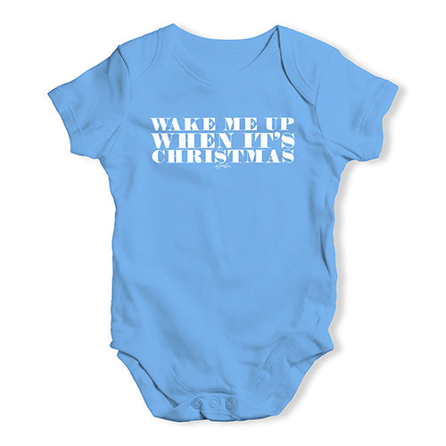 Funny Infant Baby Bodysuit Onesies Wake Me Up When It's Christmas Baby Unisex Baby Grow Bodysuit 0 - 3 Months Blue