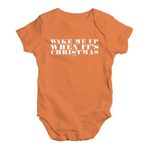 Baby Boy Clothes Wake Me Up When It's Christmas Baby Unisex Baby Grow Bodysuit 6 - 12 Months Orange