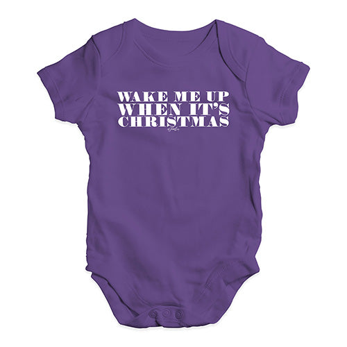 Baby Girl Clothes Wake Me Up When It's Christmas Baby Unisex Baby Grow Bodysuit New Born Plum