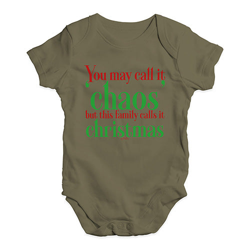 Baby Boy Clothes You May Call It Chaos Baby Unisex Baby Grow Bodysuit 12 - 18 Months Khaki