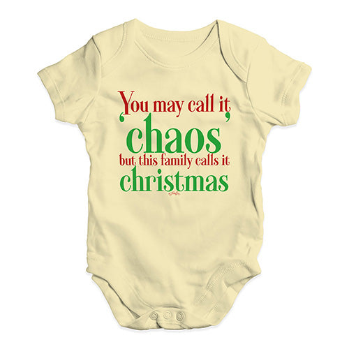 Baby Grow Baby Romper You May Call It Chaos Baby Unisex Baby Grow Bodysuit 6 - 12 Months Lemon