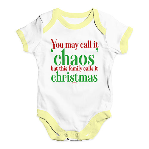 Funny Baby Onesies You May Call It Chaos Baby Unisex Baby Grow Bodysuit New Born White Yellow Trim