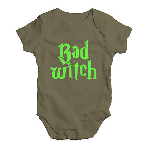 Cute Infant Bodysuit Bad Witch Baby Unisex Baby Grow Bodysuit 3 - 6 Months Khaki