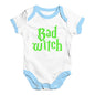 Baby Grow Baby Romper Bad Witch Baby Unisex Baby Grow Bodysuit 12 - 18 Months White Blue Trim