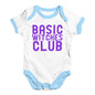 Baby Grow Baby Romper Basic Witches Club Baby Unisex Baby Grow Bodysuit 3 - 6 Months White Blue Trim