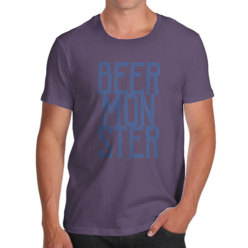 Mens Humor Novelty Graphic Sarcasm Funny T Shirt Beer Monster Men's T-Shirt Medium Plum