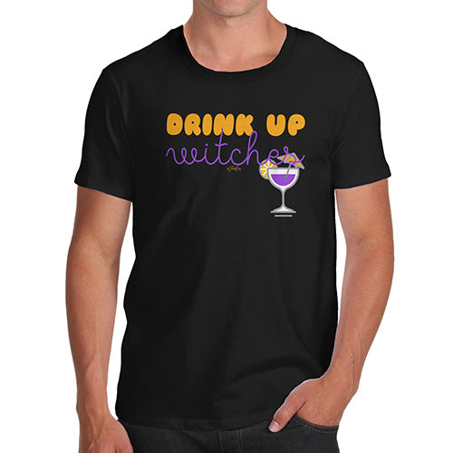 Novelty T Shirts For Dad Drink Up Witches Men's T-Shirt Small Black