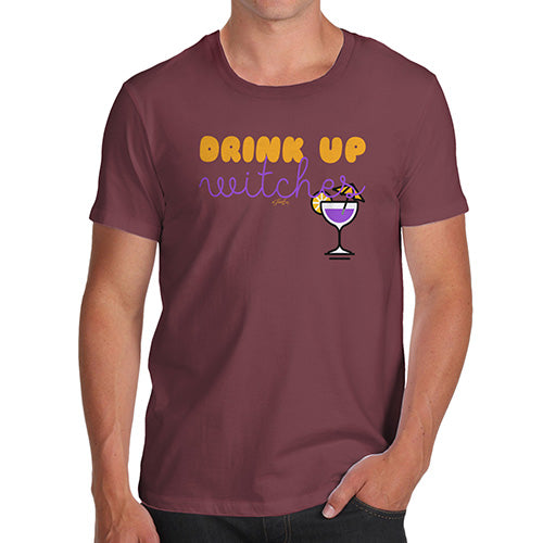 Mens T-Shirt Funny Geek Nerd Hilarious Joke Drink Up Witches Men's T-Shirt X-Large Burgundy