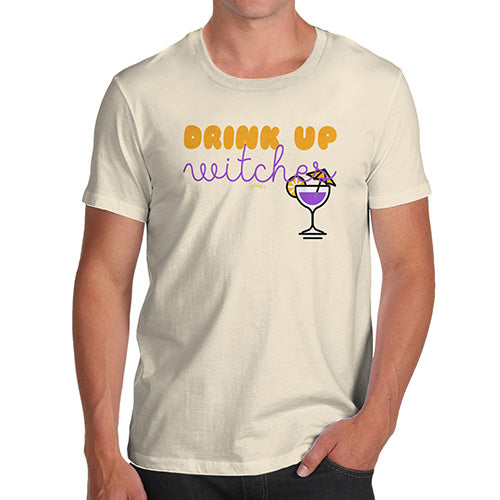 Funny Mens Tshirts Drink Up Witches Men's T-Shirt Medium Natural