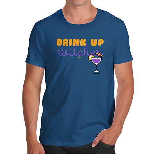 Funny Tee Shirts For Men Drink Up Witches Men's T-Shirt Small Royal Blue