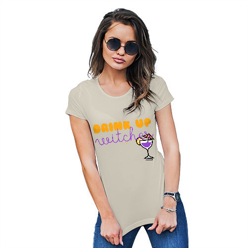 Womens T-Shirt Funny Geek Nerd Hilarious Joke Drink Up Witches Women's T-Shirt X-Large Natural