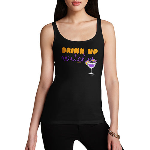 Womens Novelty Tank Top Drink Up Witches Women's Tank Top Medium Black