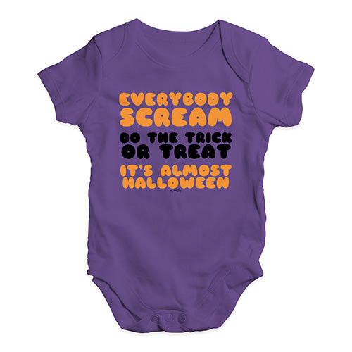 Baby Onesies Everybody Scream Baby Unisex Baby Grow Bodysuit New Born Plum