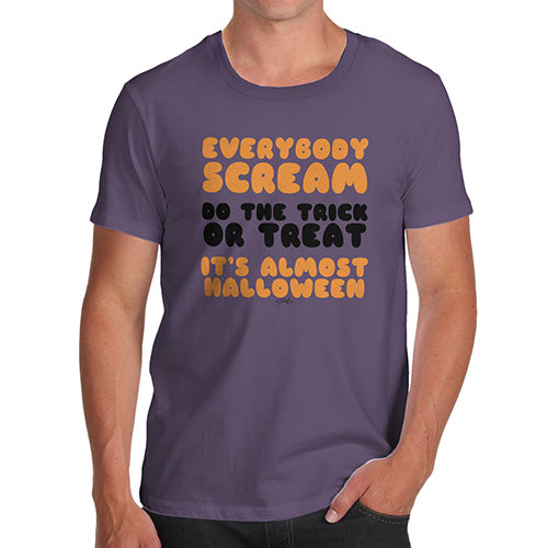 Funny Mens Tshirts Everybody Scream Men's T-Shirt Small Plum