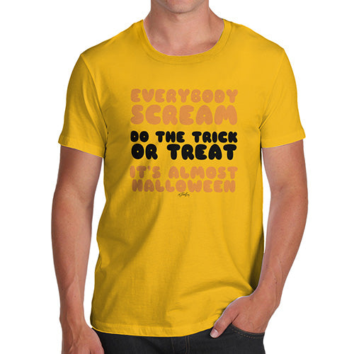 Funny Tshirts For Men Everybody Scream Men's T-Shirt X-Large Yellow