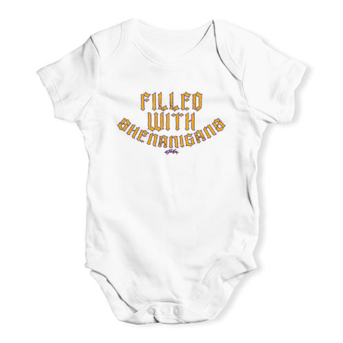 Funny Baby Bodysuits Filled With Shenanigans Baby Unisex Baby Grow Bodysuit New Born White