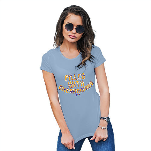 Novelty Gifts For Women Filled With Shenanigans Women's T-Shirt X-Large Sky Blue