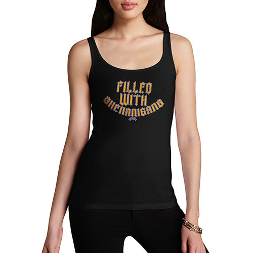 Funny Tank Top For Mum Filled With Shenanigans Women's Tank Top Medium Black