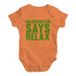 Baby Boy Clothes Frankenstein Says Relax Baby Unisex Baby Grow Bodysuit 12 - 18 Months Orange