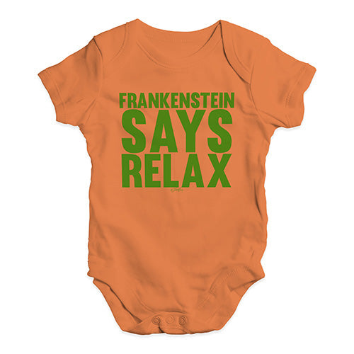 Baby Boy Clothes Frankenstein Says Relax Baby Unisex Baby Grow Bodysuit 12 - 18 Months Orange